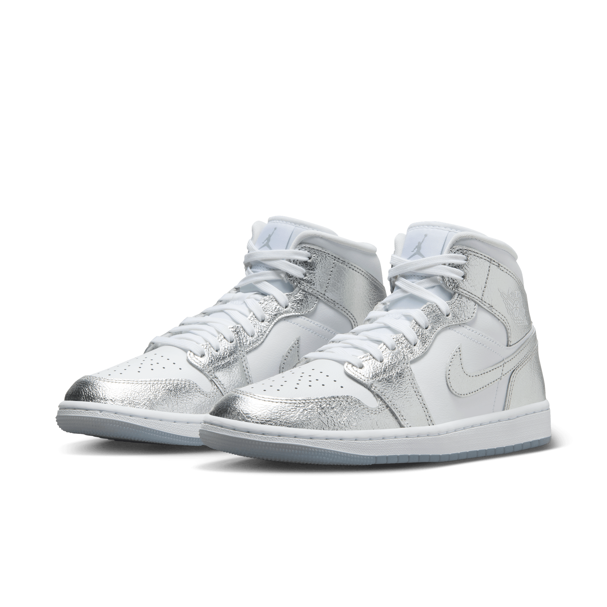 W Air Jordan 1 Mid SE 'Crinkled Silver Foil'