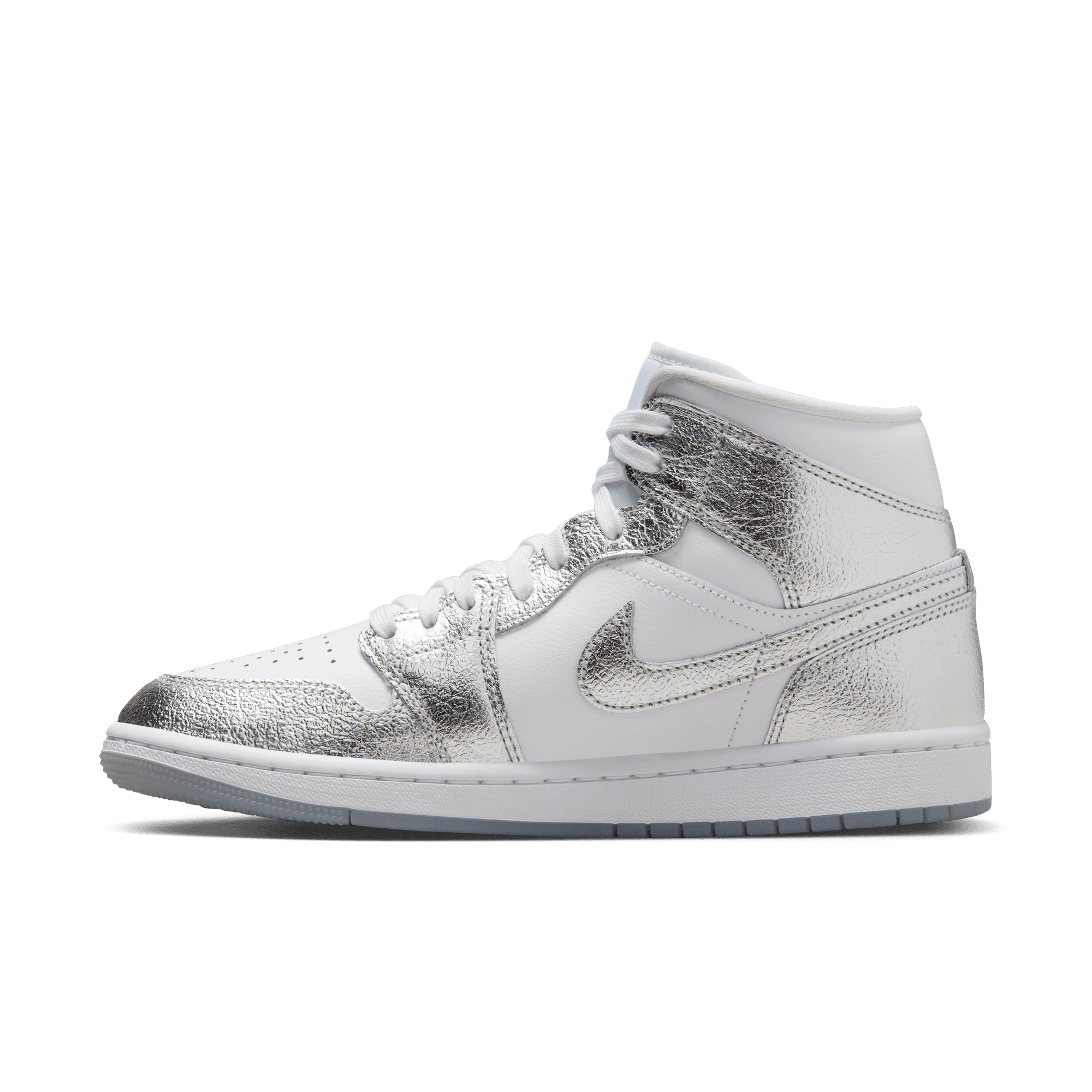 W Air Jordan 1 Mid SE 'Crinkled Silver Foil'