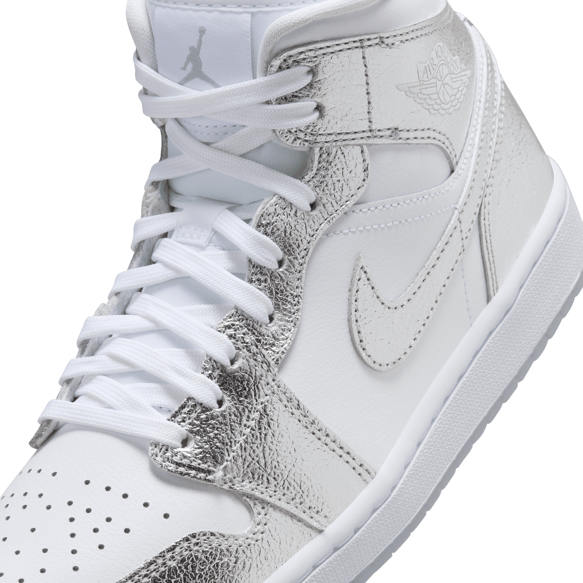 W Air Jordan 1 Mid SE 'Crinkled Silver Foil'
