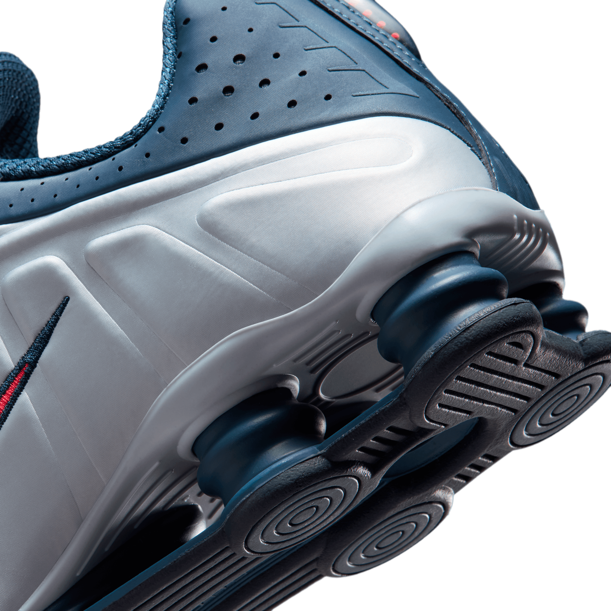 Shox R4 'Football Grey Blue Eclipse Bright Crimson'
