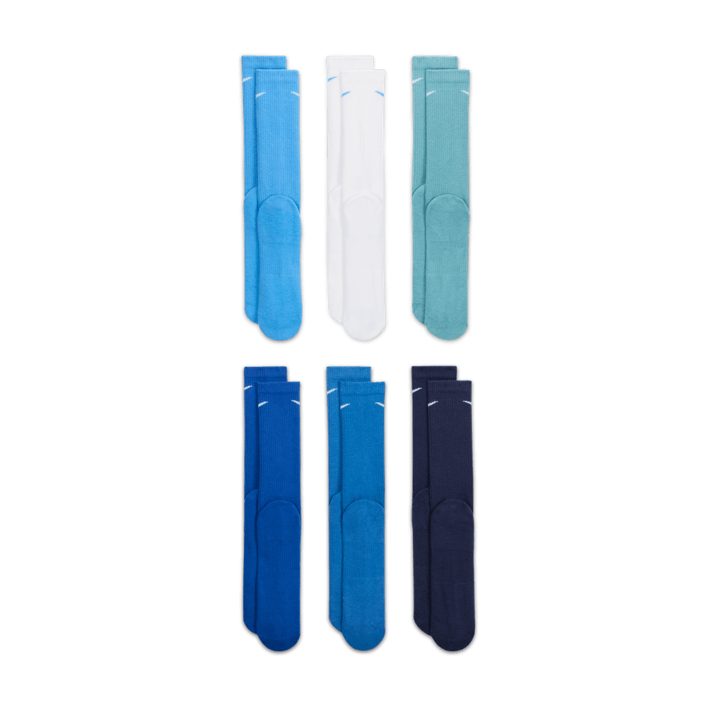 Everyday Plus Cushioned Training Crew Socks (6 Pairs) 'Blues'