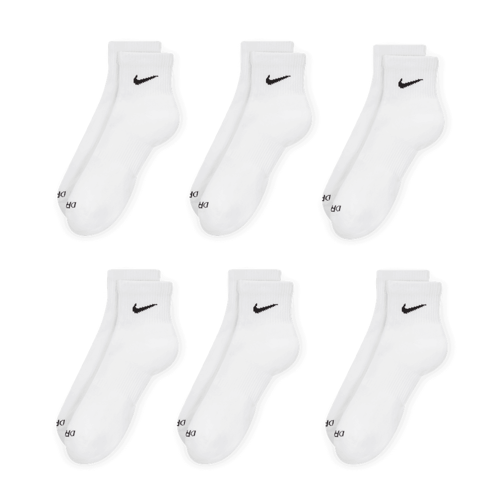 Everyday Plus Cushioned Training Ankle Socks (6 Pairs) 'White/Black'