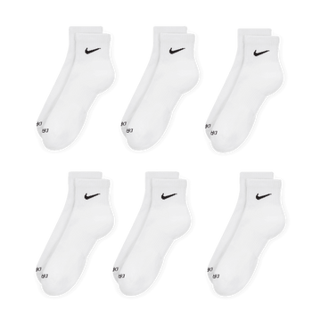 Everyday Plus Cushioned Training Ankle Socks (6 Pairs) 'White/Black'