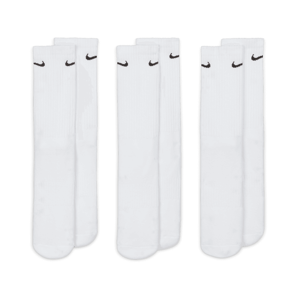 Everyday Cushioned Training Crew Socks (3 Pairs) 'White/Black'