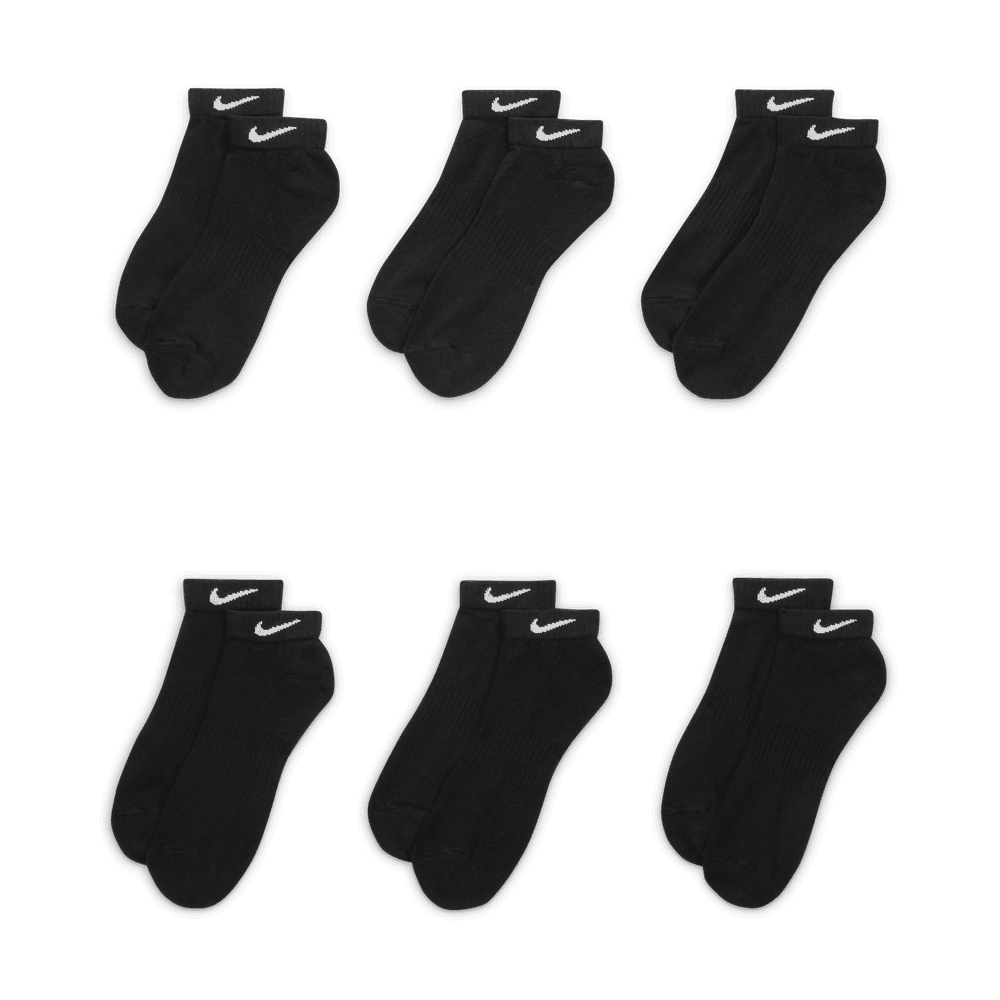 Everyday Cushioned Low Socks Dri-Fit (6 Pairs) Pack 'Black'