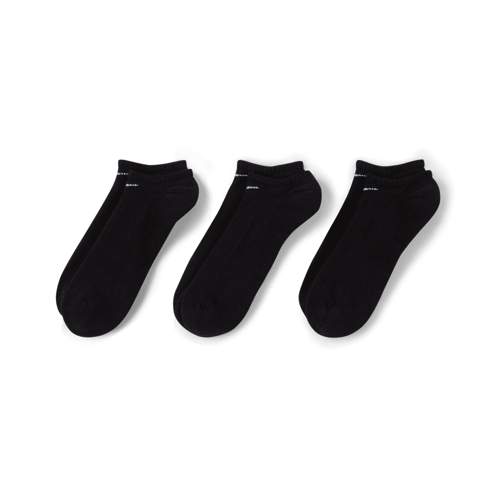 Everyday Cushioned Training No-Show Socks (3 Pairs) 'Black/White'