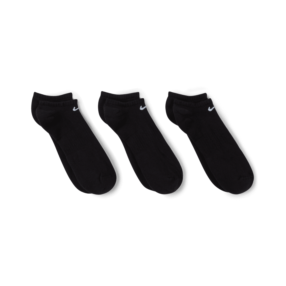 Everyday Cushioned Training No-Show Socks (3 Pairs) 'Black/White'
