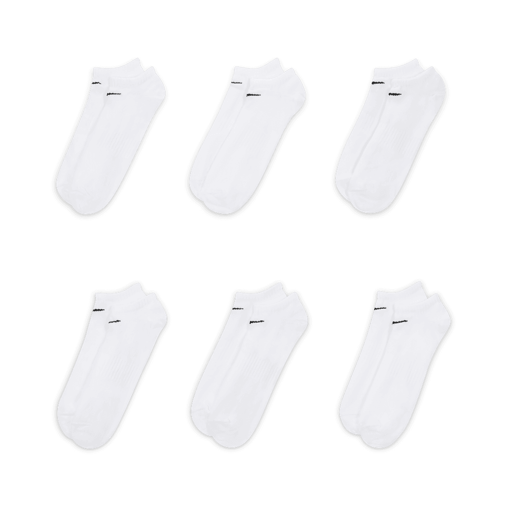 Everyday Lightweight Training No-Show Socks (6 Pairs) 'White'