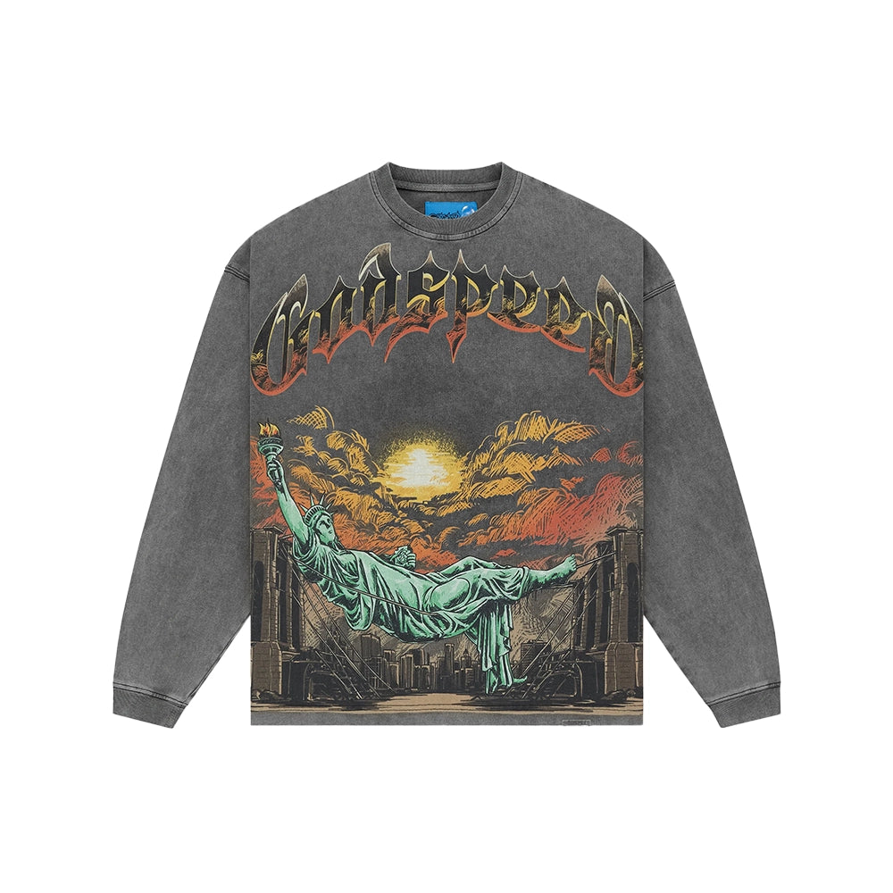 Burnt Bridges II Long Sleeve Tee NG 'Grey Wash'