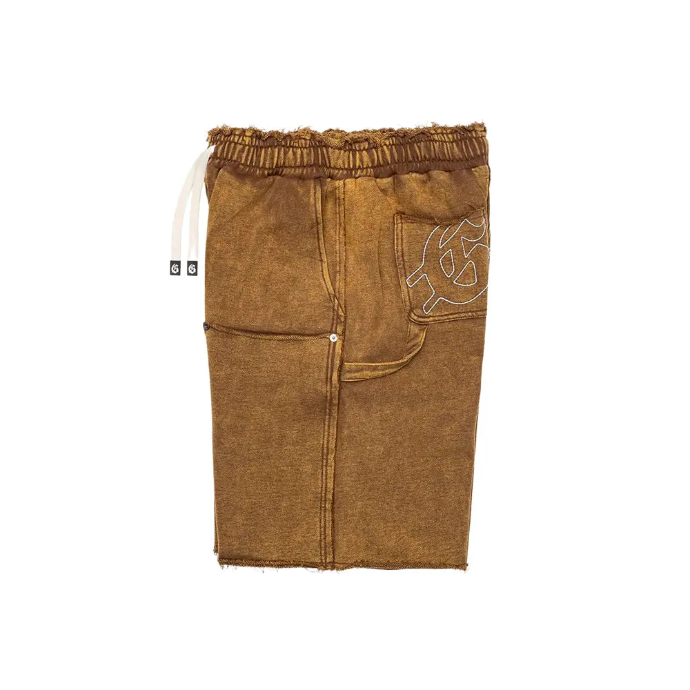 Carpenter Distressed Shorts 'Muddy Brown Wash'