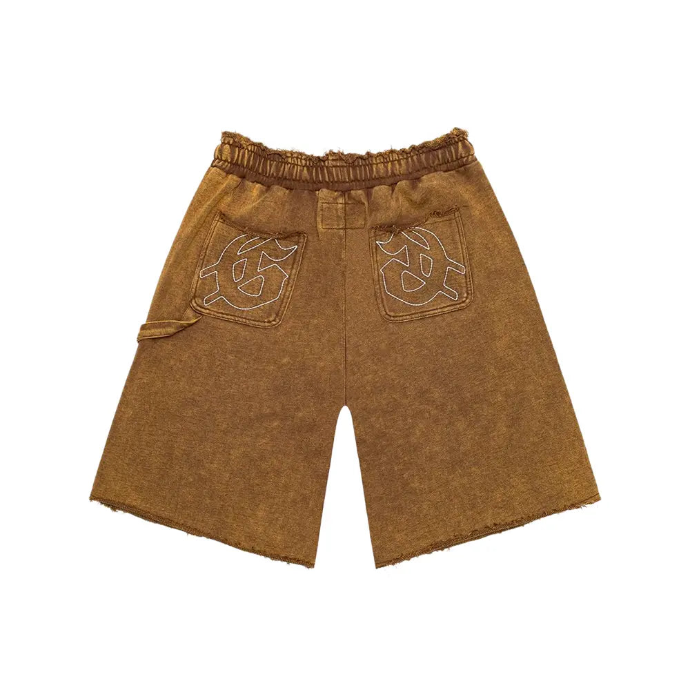 Carpenter Distressed Shorts 'Muddy Brown Wash'