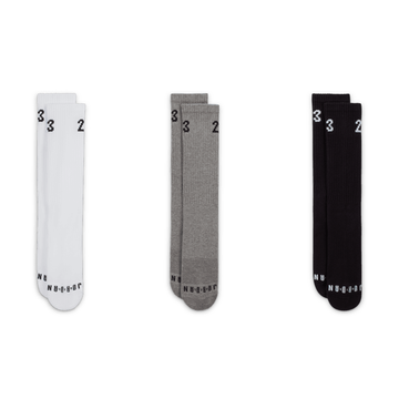 Jordan Essentials Crew Socks (3 Pairs) 'Black/Grey/White'