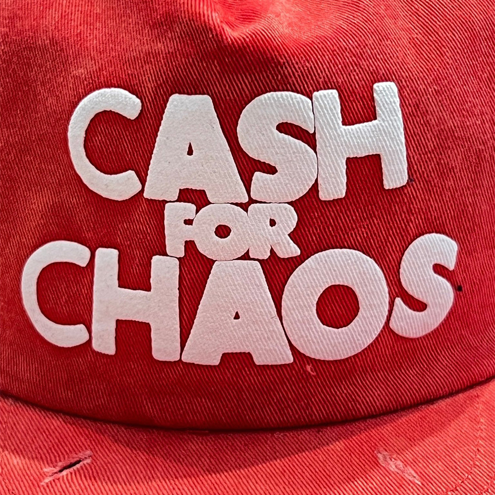 CASH Distressed Strapback Cap 'Red/ White'