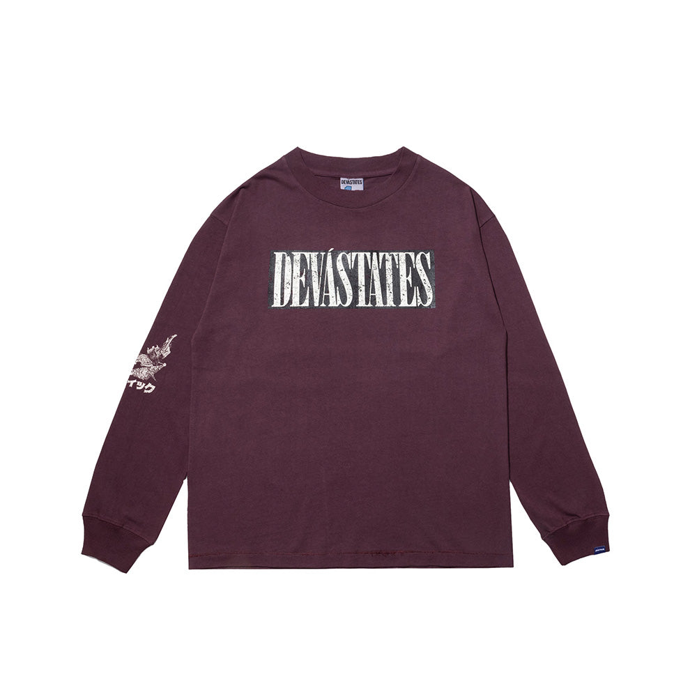 GUERRE Long-sleeve GFX Retro Tee 'Burgundy'