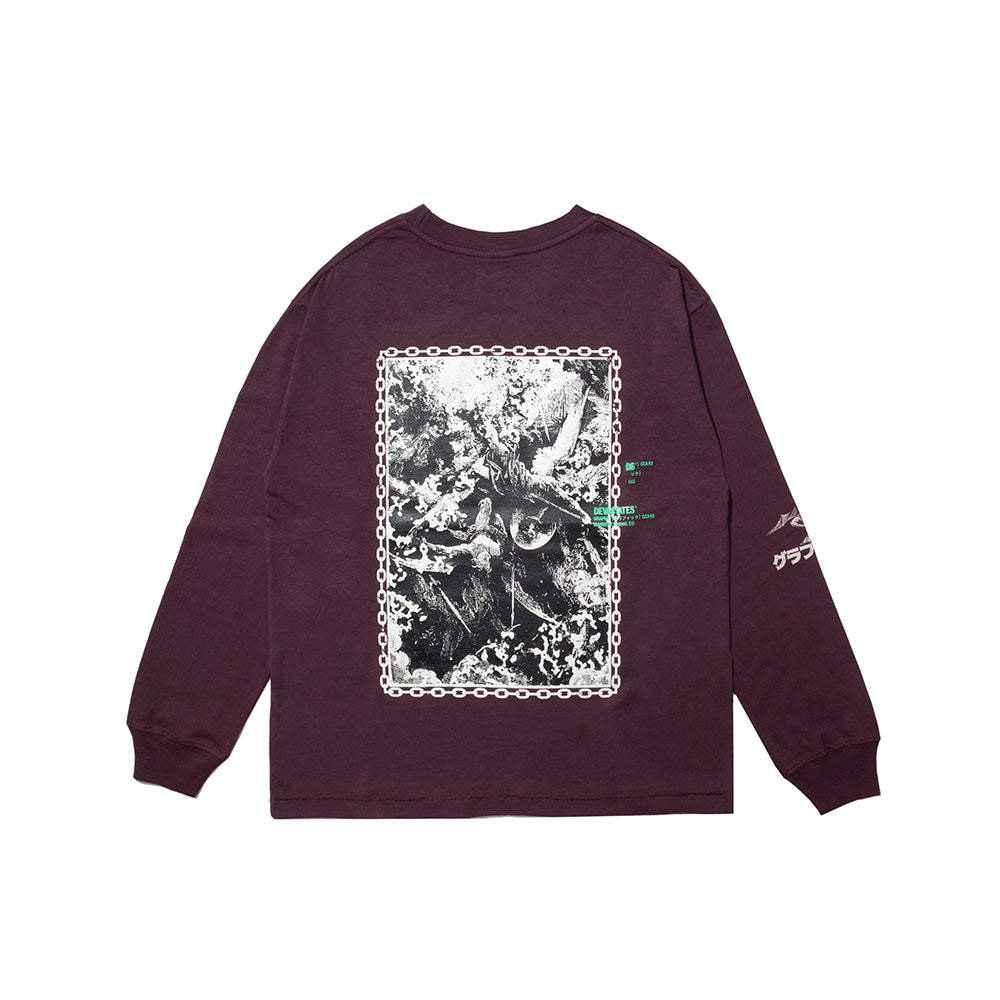 GUERRE Long-sleeve GFX Retro Tee 'Burgundy'