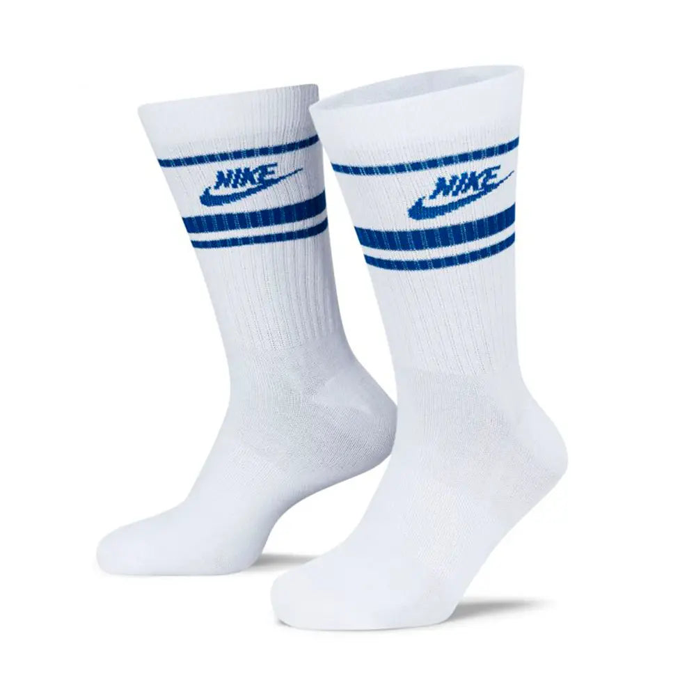 NSW Everyday Essential Crew Socks (3 Pairs) 'White Blue'