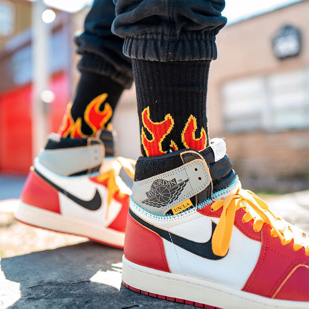 APTHCRY Flames Crew Sock 'Red Fire'