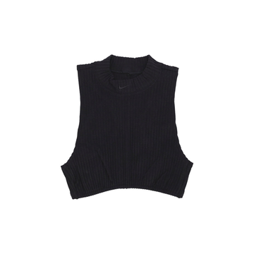 W NSW Chill Knit Tight Mock-Neck Ribbed Cropped Tank Top 'Black'