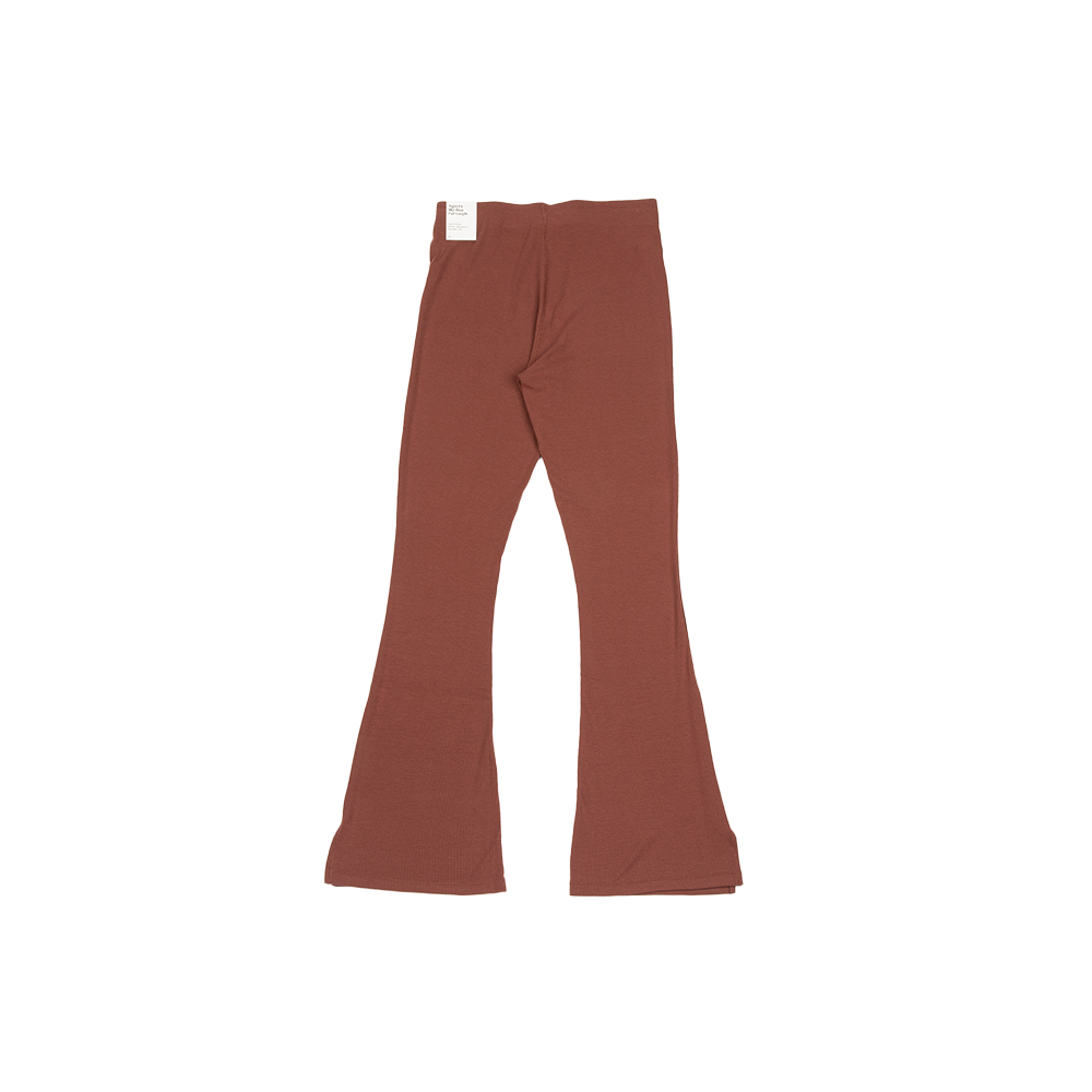 W NSW Chill Knit Tight Mini-Rib Flared Leggings 'Red Sepia/Sail'