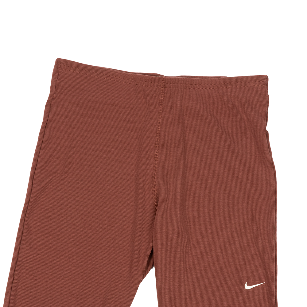 W NSW Chill Knit Tight Mini-Rib Flared Leggings 'Red Sepia/Sail'