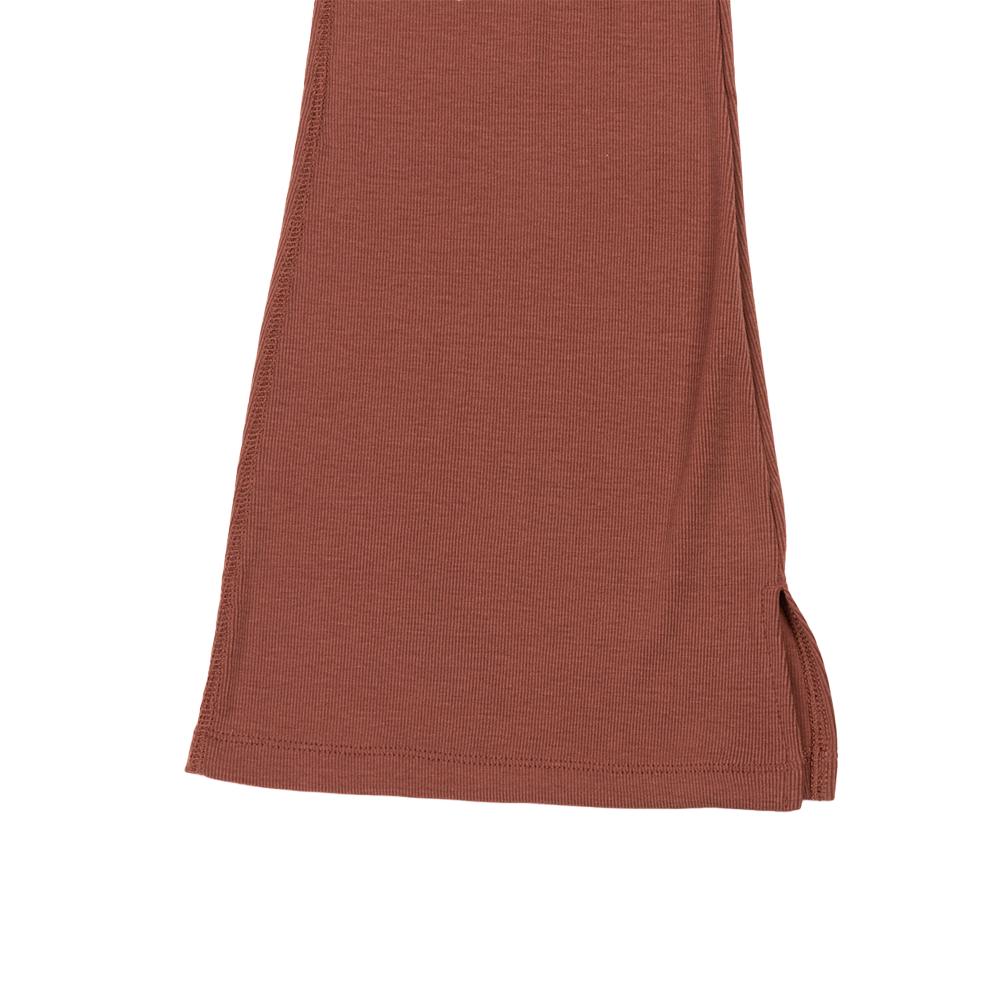 W NSW Chill Knit Tight Mini-Rib Flared Leggings 'Red Sepia/Sail'