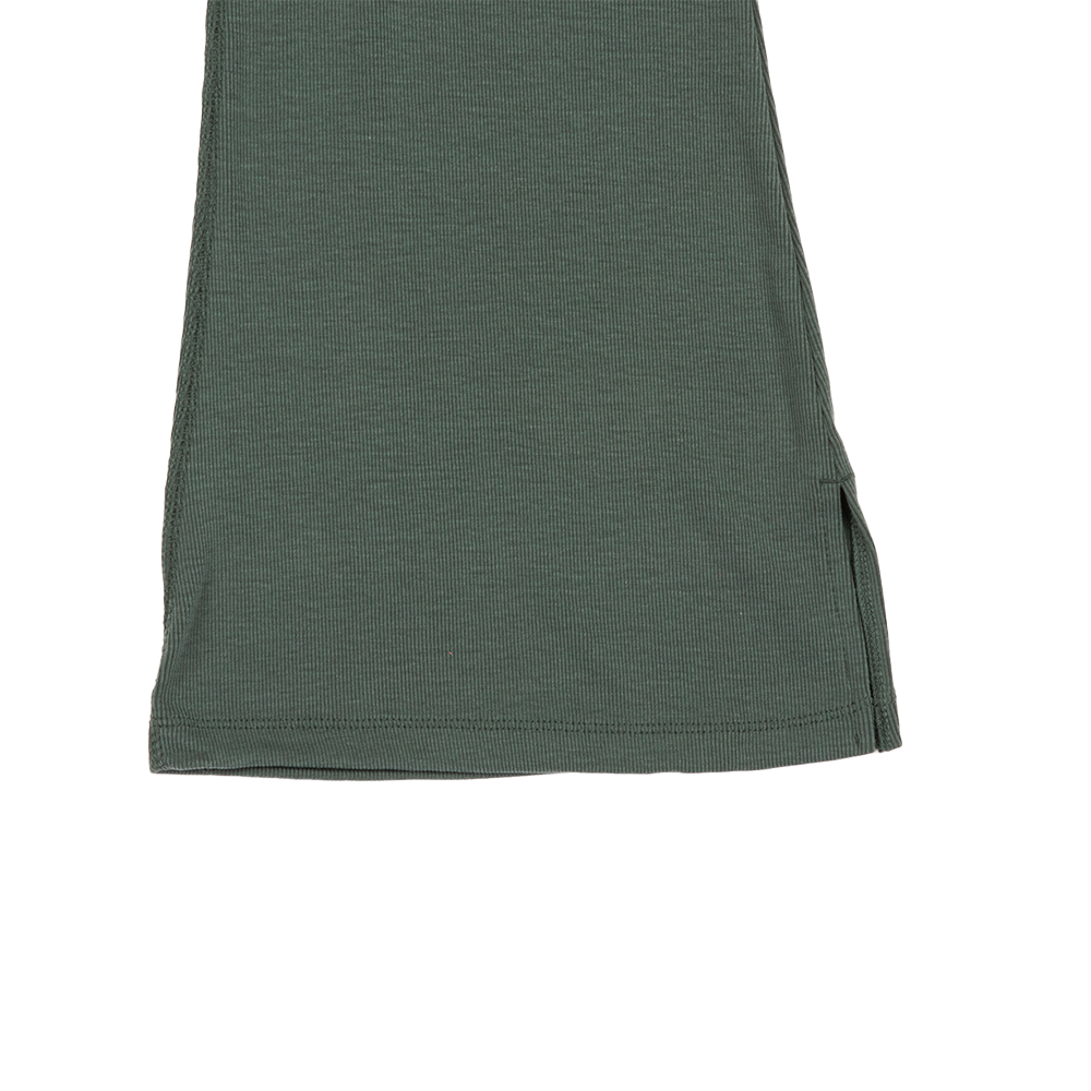 W NSW Chill Knit Tight Mini-Rib Flared Leggings 'Vintage Green/Sail'