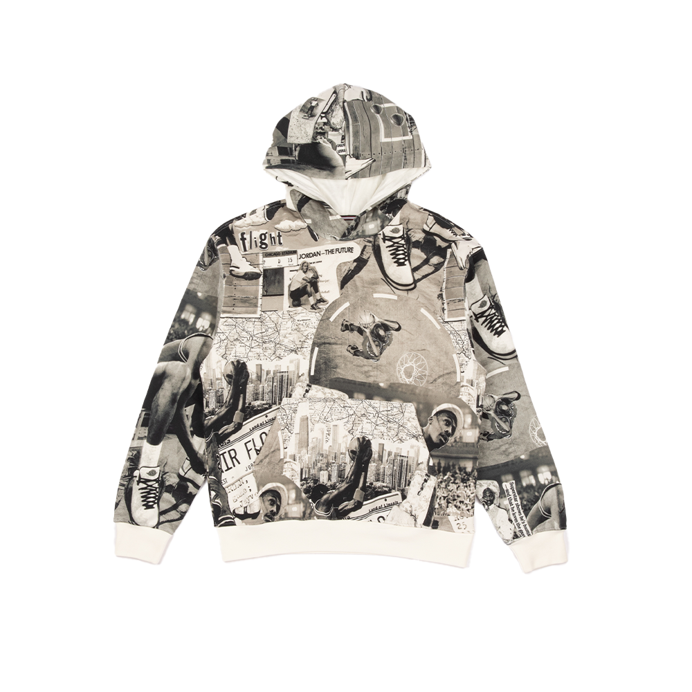 Jordan Brooklyn Fleece Printed Pullover Hoodie 'Black/Sail'