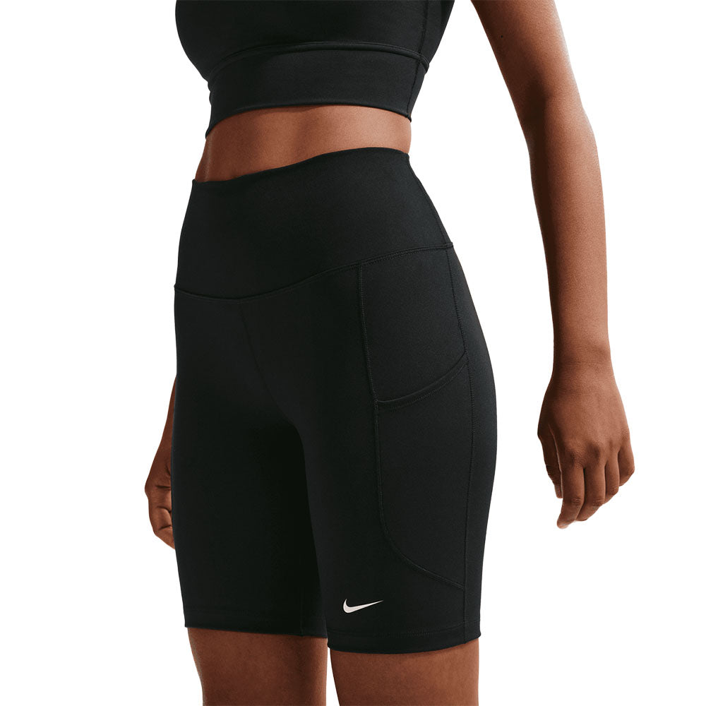 W One High-Waisted 8" Biker Shorts with Pockets 'Black White'
