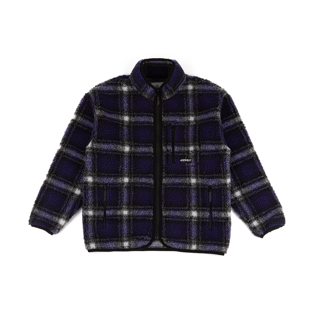 Knit Shadow Plaid Sherpa Jacket