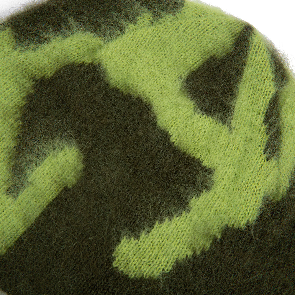 Mohair Burly Runningman Beanie 'Chartreuse'
