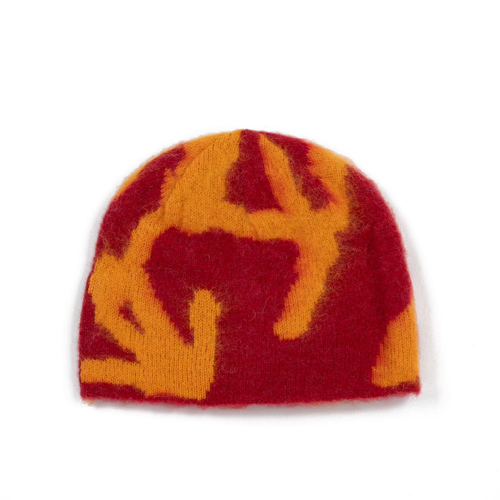 Mohair Burly Runningman Beanie 'Burnt Orange'