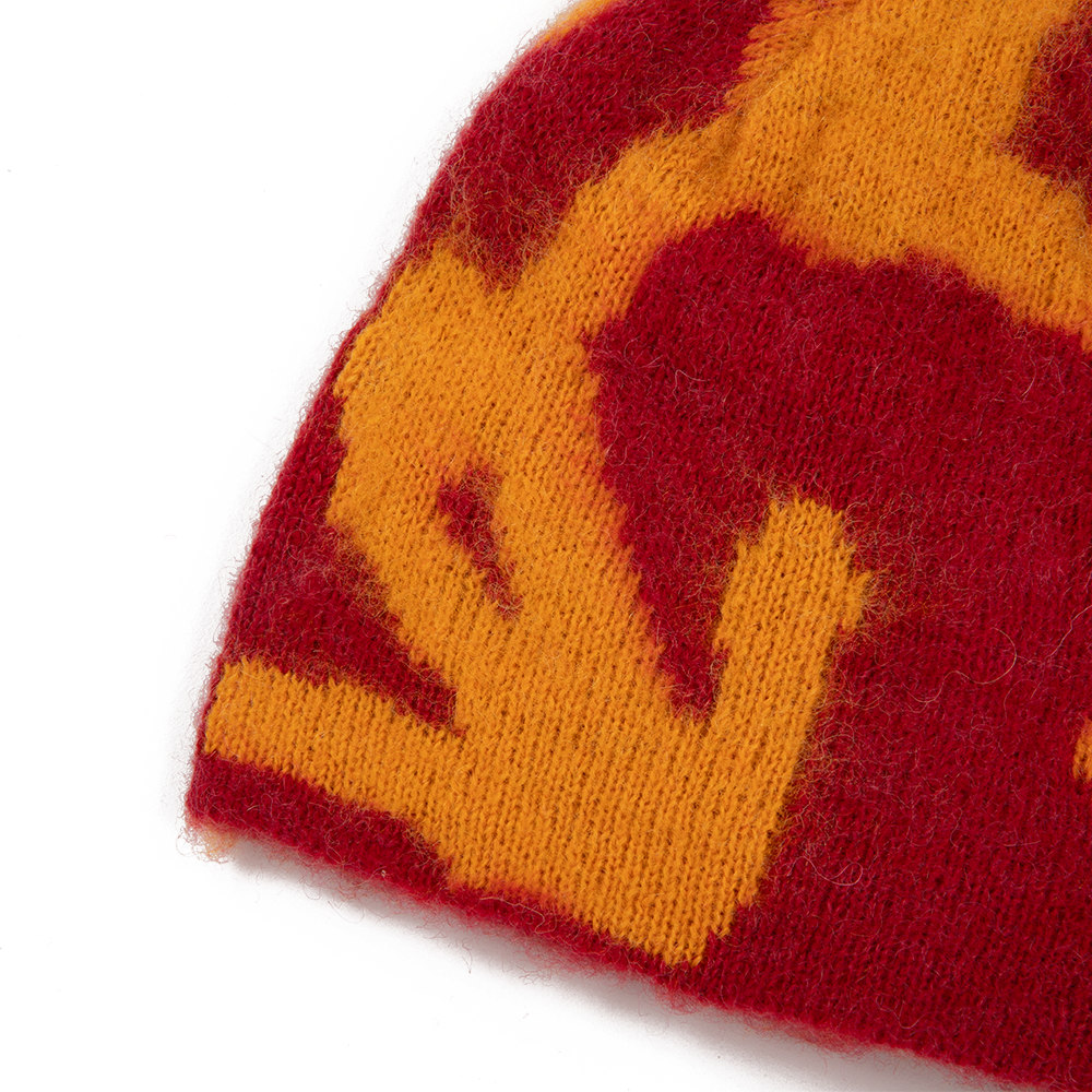 Mohair Burly Runningman Beanie 'Burnt Orange'