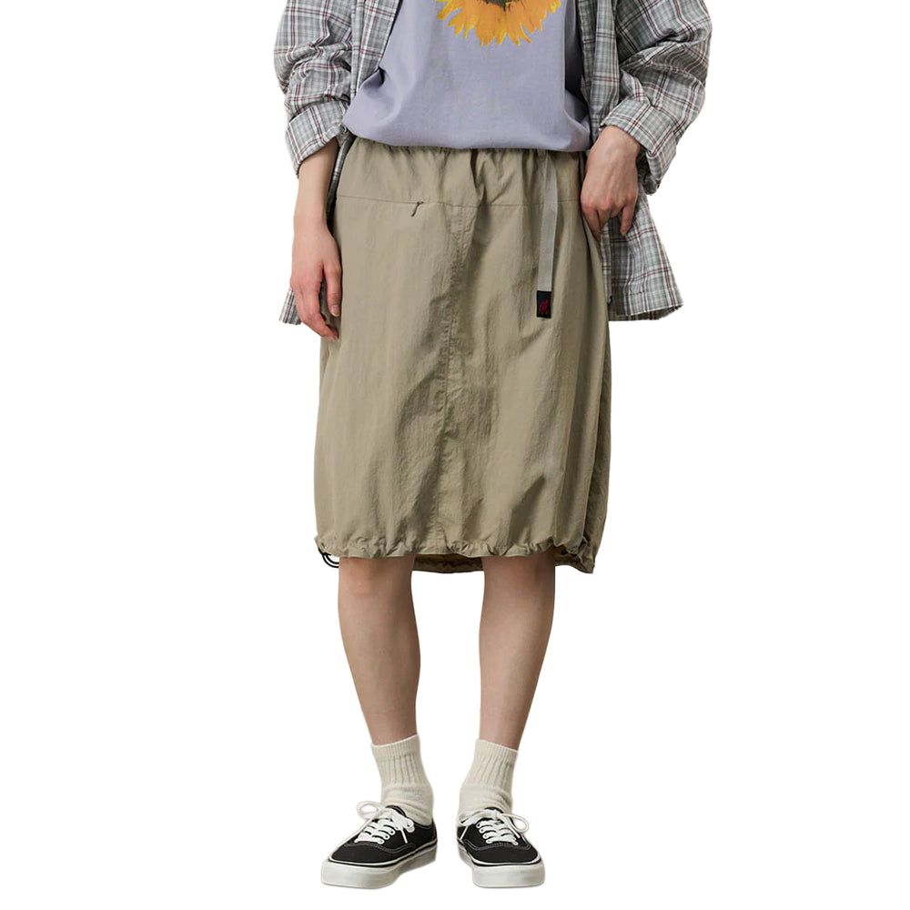 Nylon Packable Midi Skirt 'Milk Tea'