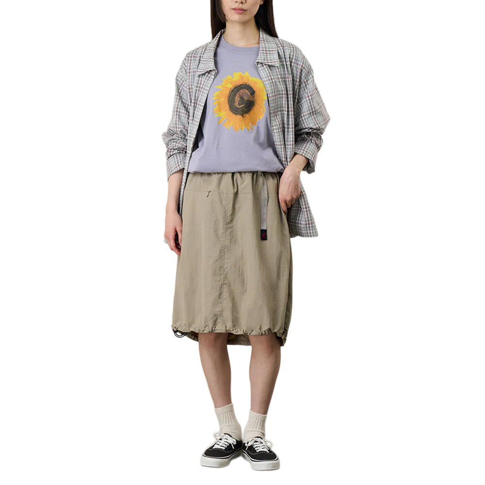 Nylon Packable Midi Skirt 'Milk Tea'