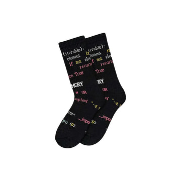 Glitch - Syntax Code Socks 'Black'