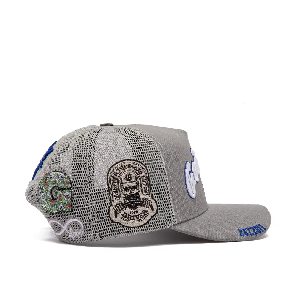 GS Forever Trucker Hat 'Light Grey Royal'