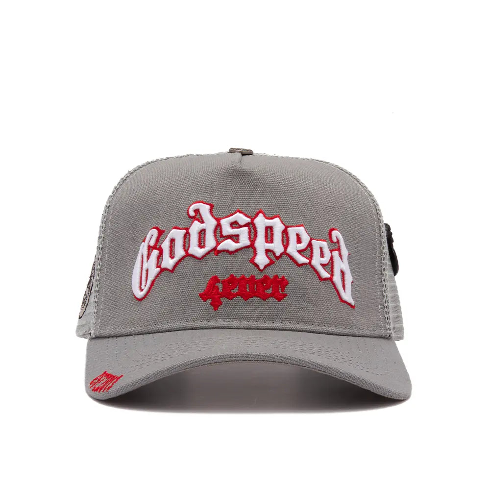 GS Forever Trucker Hat 'Light Grey Red'