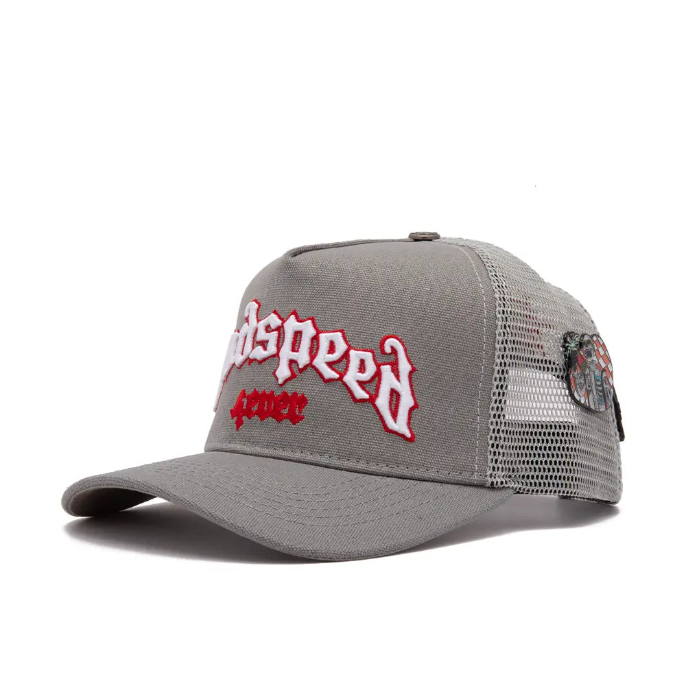 GS Forever Trucker Hat 'Light Grey Red'
