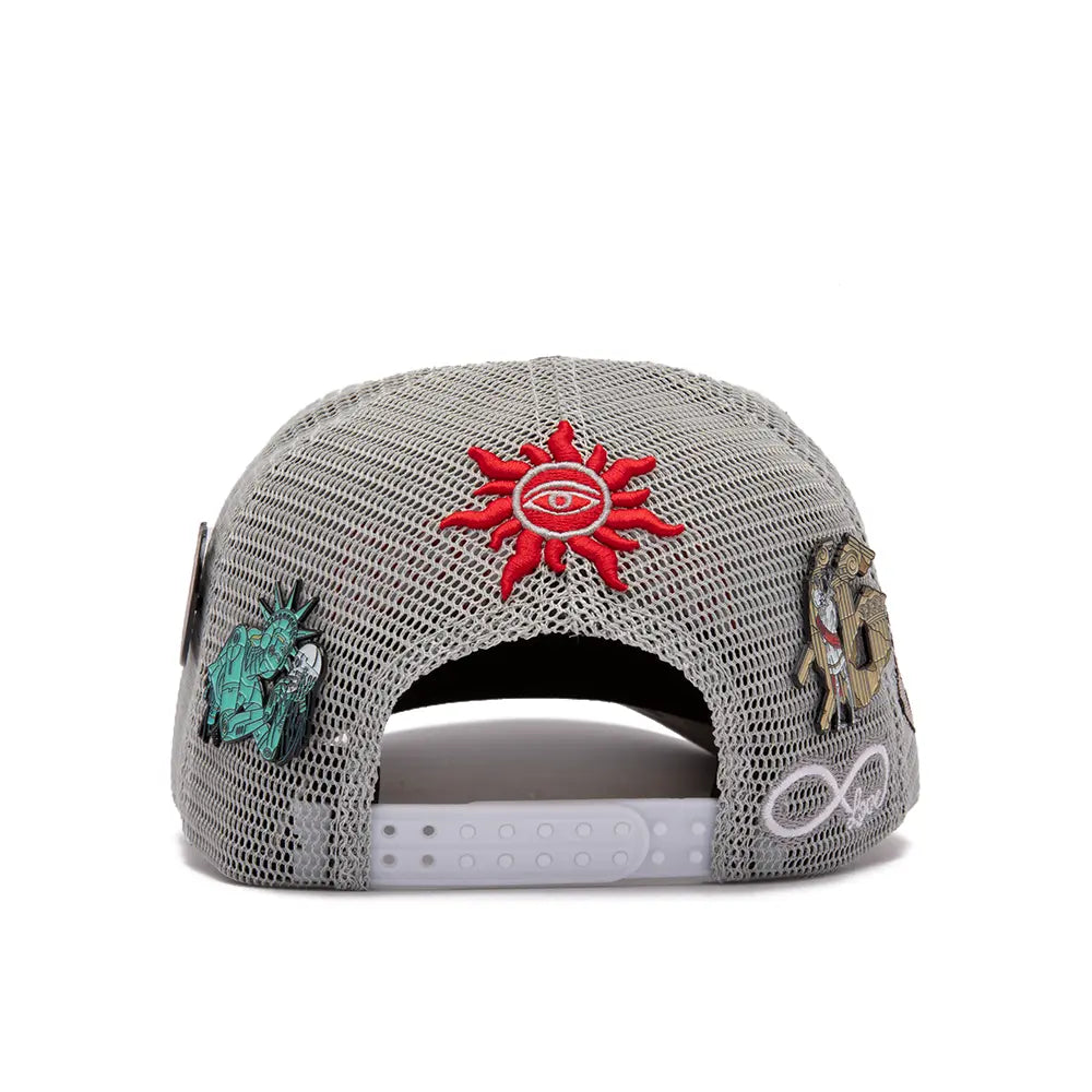 GS Forever Trucker Hat 'Light Grey Red'