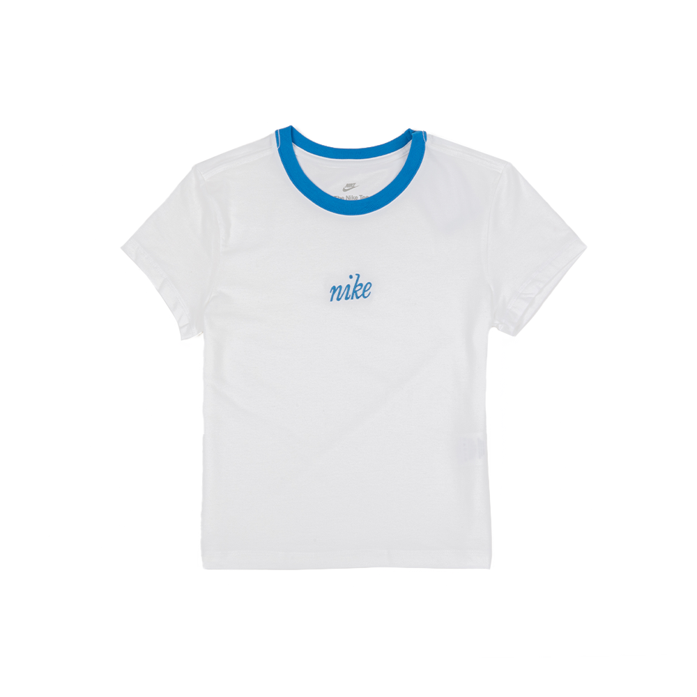 W NSW Chill Knit Slim Cropped Tee 'White/Light Photo Blue'