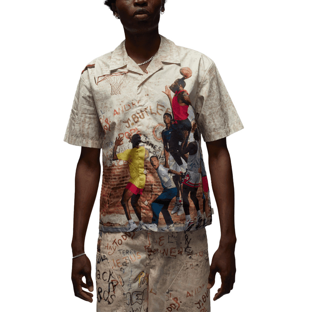 Air Jordan Camp Graphic Button-Down Shirt 'Sail'