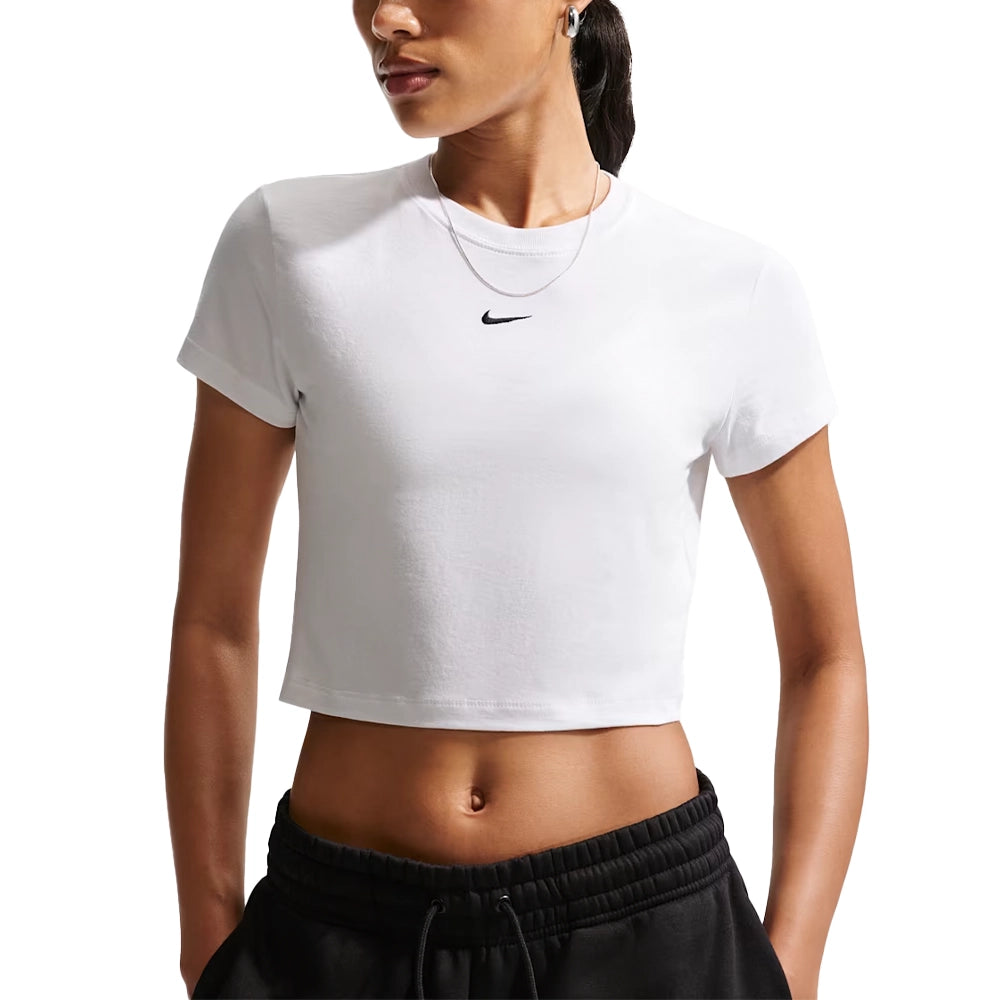 W NSW Chill Knit Cropped Tee 'White Black'