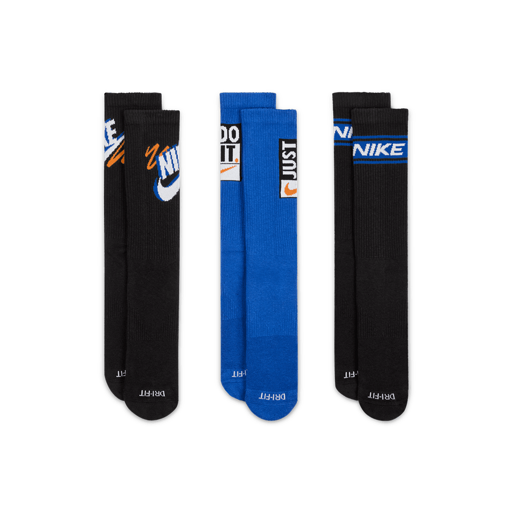 Nike Everyday Plus Crew Socks (3 Pairs) 'Black Multi-Color'