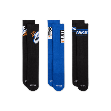 Nike Everyday Plus Crew Socks (3 Pairs) 'Black Multi-Color'
