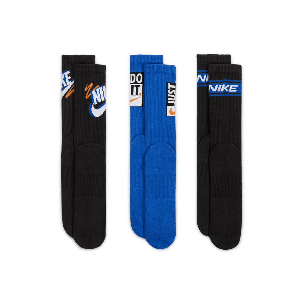 Nike Everyday Plus Crew Socks (3 Pairs) 'Black Multi-Color'