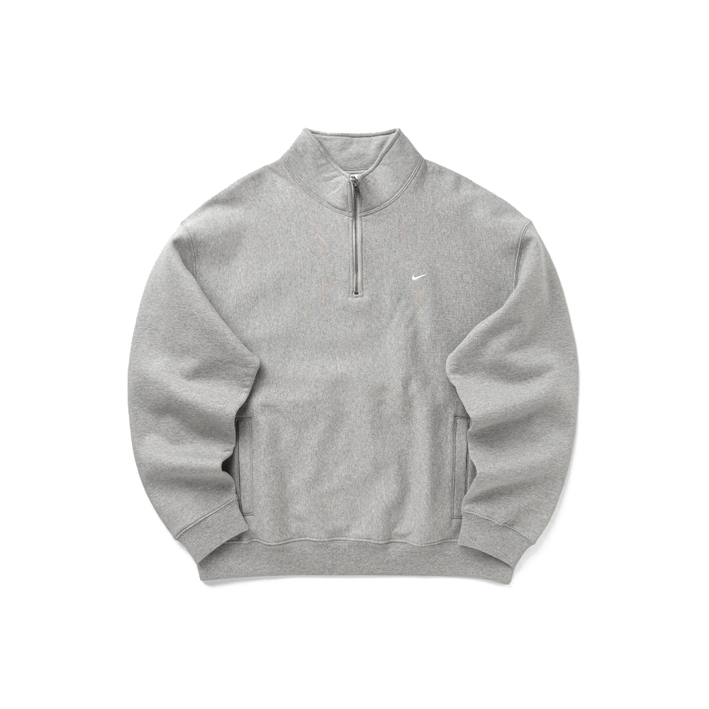 Solo Swoosh Fleece Quarter-Zip Top 'Dark Grey Heather'
