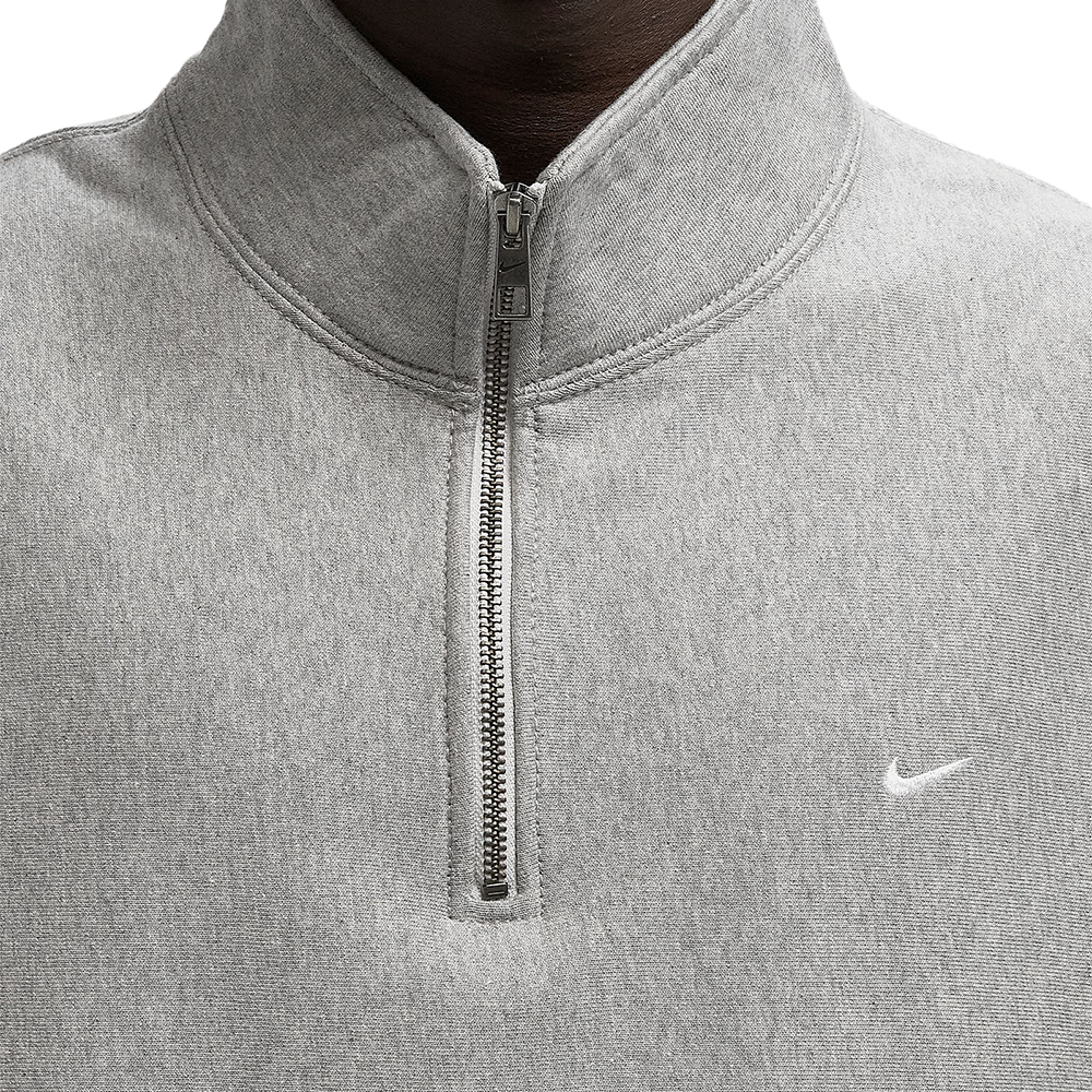 Solo Swoosh Fleece Quarter-Zip Top 'Dark Grey Heather'