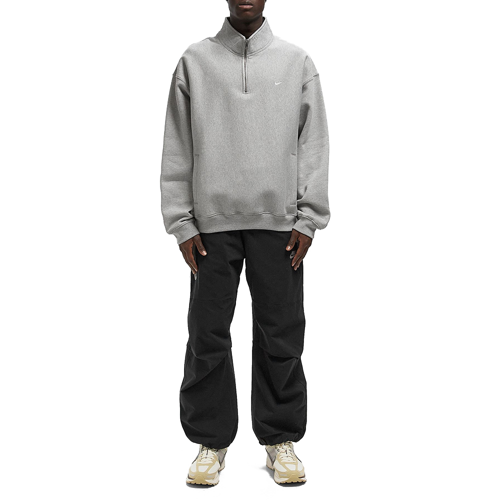 Solo Swoosh Fleece Quarter-Zip Top 'Dark Grey Heather'