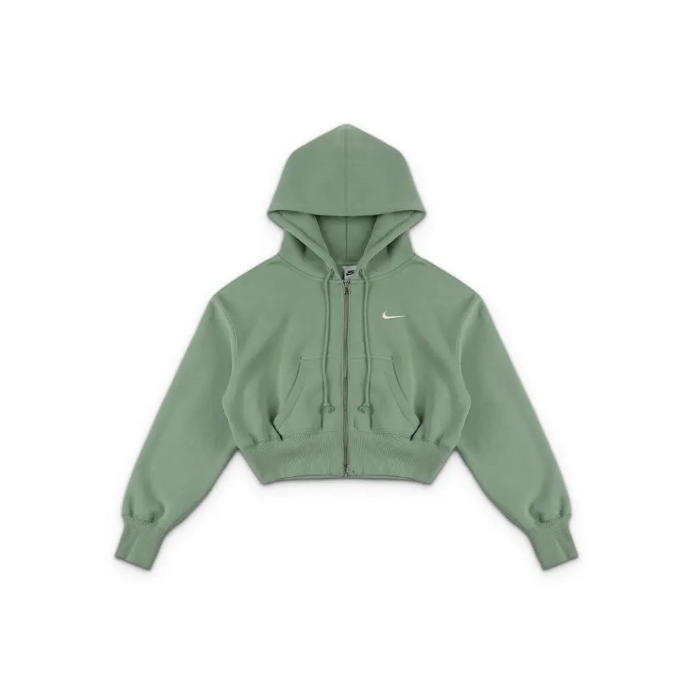 W NSW Phoenix Fleece Loose FZ Cropped Hoodie 'Steam Sail'