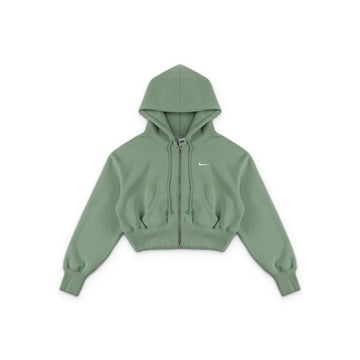 W NSW Phoenix Fleece Loose FZ Cropped Hoodie 'Steam Sail'
